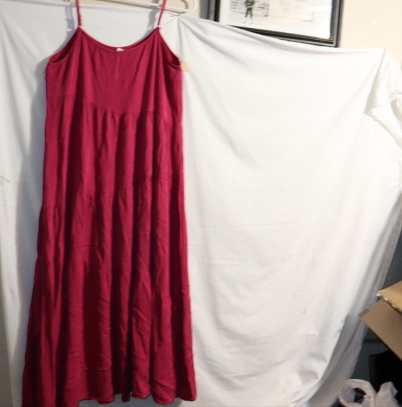 ANRABESS Women Summer Casual Loose Sleeveless Sundress Spaghetti Strap Pink - Picture 6 of 15